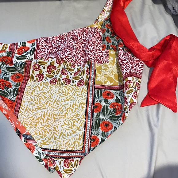 Red Floral Ribbon One Shoulder Top - Picture 4 of 4